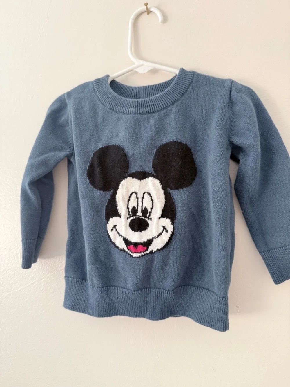 GAP Soft Blue Kids Mickey Mouse Knit Sweater 18-24 months Baby GAP Disney EUC - Picture 4 of 7